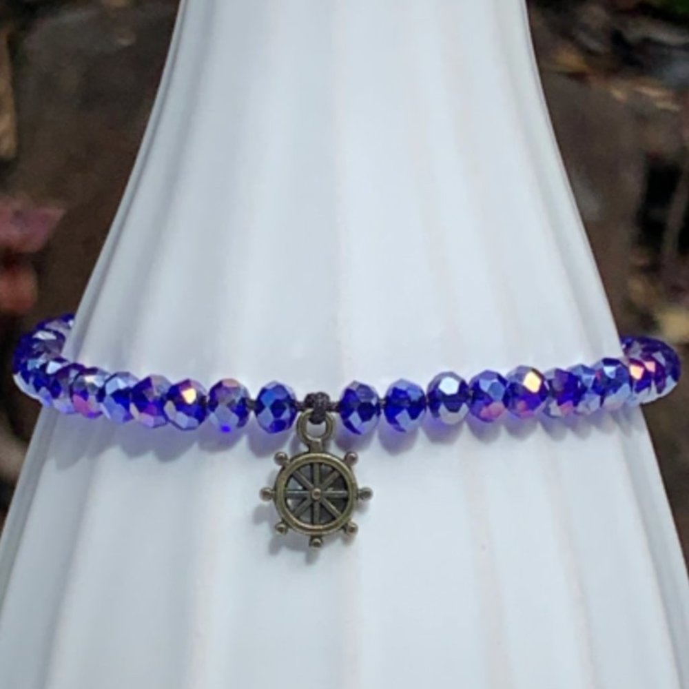 Austrian Crystal Deep Blue Adjustable Bracelet